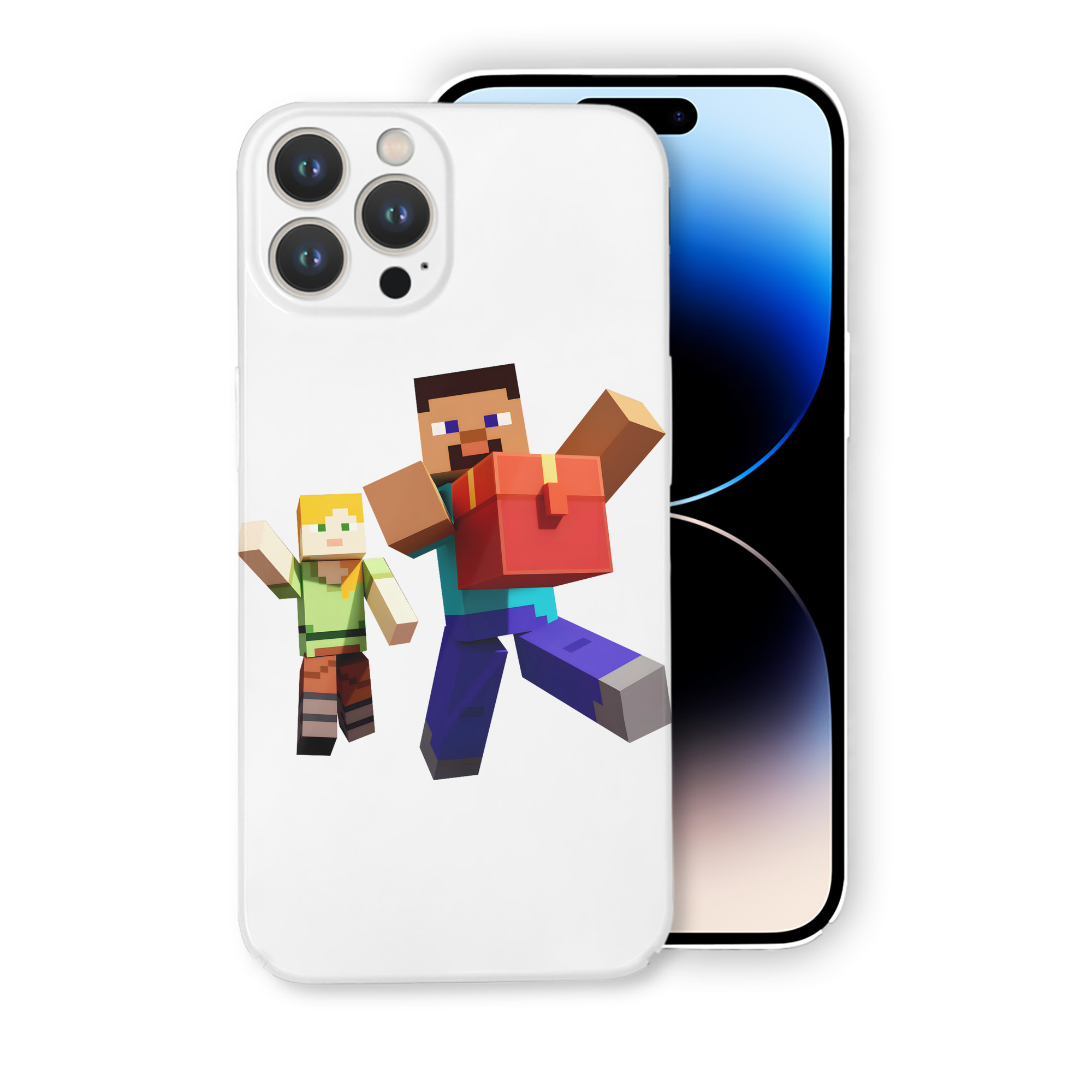 （画像用） マインクラフト ブロックの世界 Minecraft MC Block world 【iPhone 14シリーズ対応】ハードケース